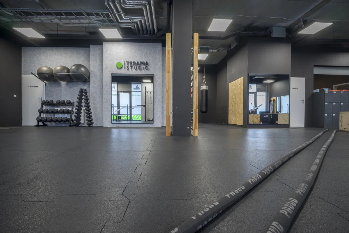 The main training room, free weights zone